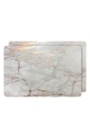 Dainty Home Set Of 2 Cork Vinyl Placemats In Rose Gold