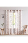 Dainty Home Set Of 2 Embroidered Sheer Curtain Panels In Pink