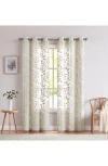 Dainty Home Set Of 2 Embroidered Sheer Curtain Panels In Sand