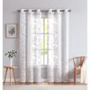 Dainty Home Set Of 2 Embroidered Sheer Curtain Panels In White