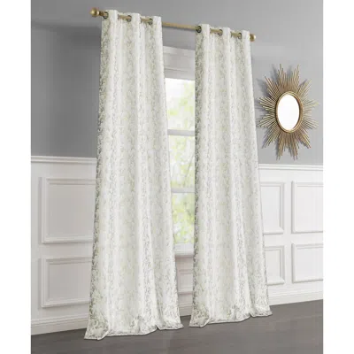 Dainty Home Set Of 2 Jacquard Room Darkening Curtains In White
