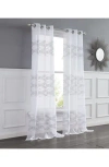 Dainty Home Set Of 2 Print Sheer Curtain Panels In White