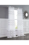 Dainty Home Set Of 2 Print Sheer Curtain Panels In Silver