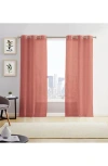 Dainty Home Set Of 2 Sheer Curtain Panels In Pink