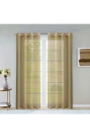 Dainty Home Set Of 2 Sheer Curtain Panels In Brown