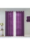 Dainty Home Set Of 2 Sheer Curtain Panels In Purple