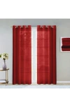 Dainty Home Set Of 2 Sheer Curtain Panels In Red