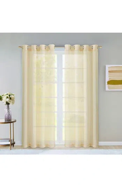 Dainty Home Set Of 2 Sheer Curtain Panels In Sand