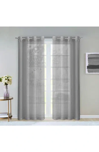 Dainty Home Set Of 2 Sheer Curtain Panels In Silver