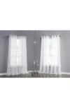 Dainty Home Set Of 4 Print Sheer Curtain Panels In White