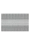 Dainty Home Set Of 6 Vinyl Placemats In Center Stripe Sparkles Silver