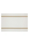 Dainty Home Set Of 6 Vinyl Placemats In Chevron Gold Border White
