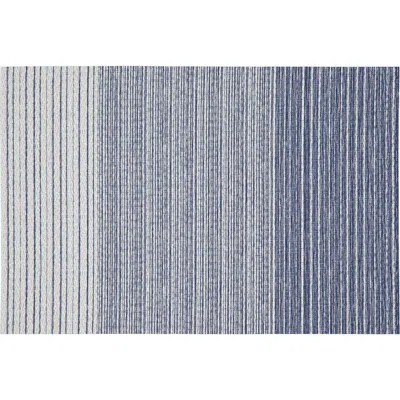 Dainty Home Set Of 6 Vinyl Placemats In Ombre Side Stripe Blue