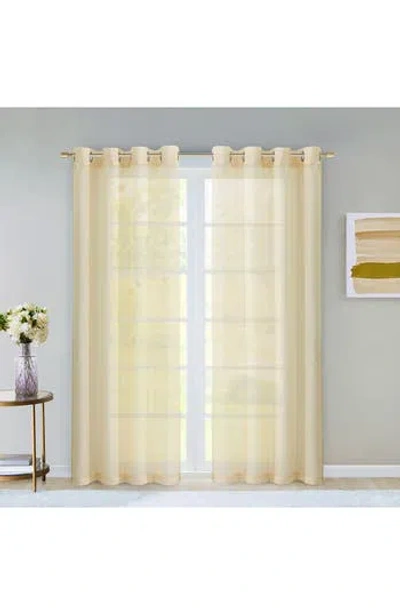 Dainty Home Sheer Set Of 2 Panel Curtains In Neutral