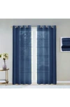 Dainty Home Sheer Set Of 2 Panel Curtains In Blue