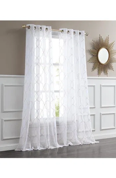 Dainty Home Sheer Set Of 2 Panel Curtains In White