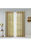 Dainty Home Sheer Set Of 2 Panel Curtains In Gold