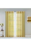 Dainty Home Sheer Set Of 2 Panel Curtains In Gold