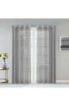 Dainty Home Sheer Set Of 2 Panel Curtains In Grey