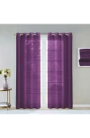Dainty Home Sheer Set Of 2 Panel Curtains In Purple