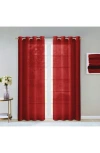 Dainty Home Sheer Set Of 2 Panel Curtains In Red
