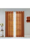 Dainty Home Sheer Set Of 2 Panel Curtains In Brown