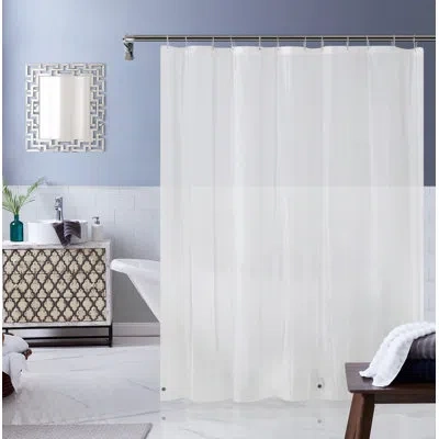 Dainty Home Shower Curtain Liner 3 Weighted Magnets White 4 Gauge 70" L X 72" W Heavy Duty Shower Curtain Liner,