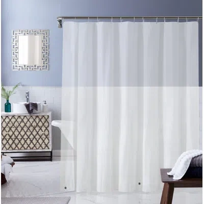 Dainty Home Shower Curtain Liner 3 Weighted Magnets White 4 Gauge 70" L X 72" W Heavy Duty Shower Curtain Liner, In White;clear