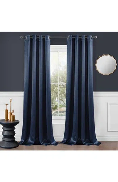 Dainty Home Single Blackout Panel Curtain In Dark Navy