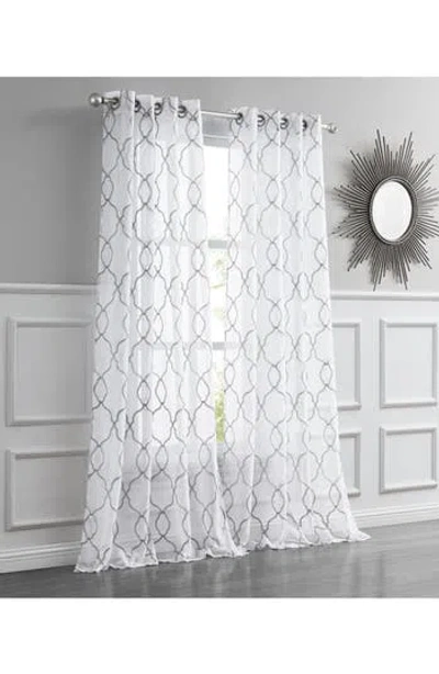 Dainty Home Single Sheer Panel Curtain In Gray
