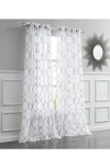 Dainty Home Single Sheer Panel Curtain In White/silver