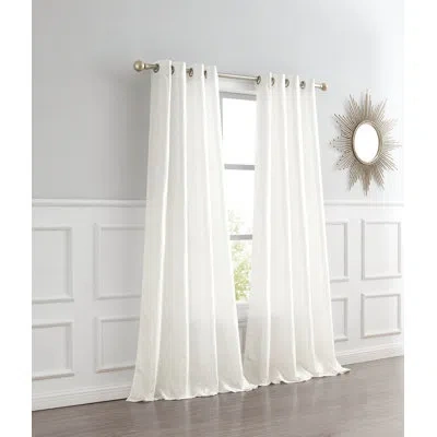 Dainty Home Verona Crushed Silk Living Room And Bedroom Curtains Set Of 2 – 54" X 84" Light Filtering, Machine W In Ivory