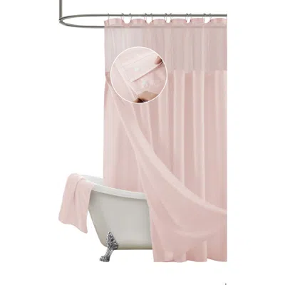 Dainty Home Waffle Weave Shower Curtain In Pink
