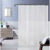 Dainty Home White Linear Shower Curtain In White