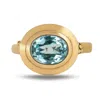 Dainty London Women's Blue Solid Gold Contemporary Topaz Ring - Avery Ring In Gold