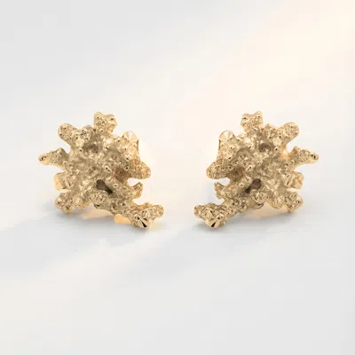 Dainty London Women's Dainty Saltwater Coral Stud Earrings - Gold Or Silver - Gold