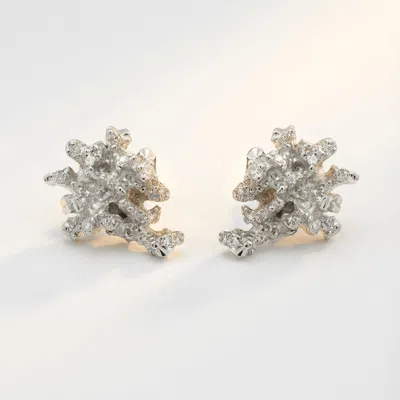 Dainty London Women's Dainty Saltwater Coral Stud Earrings - Gold Or Silver - Silver
