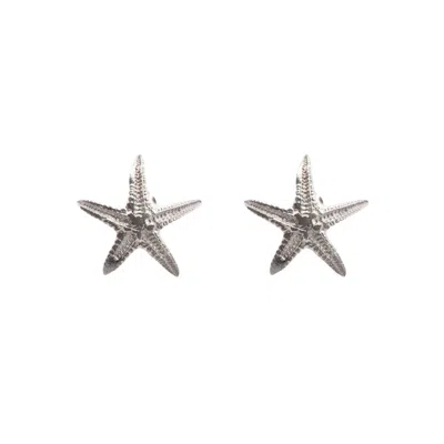 Dainty London Women's Dainty Silver Starfish Studs