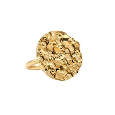 Dainty London Women's Gold Geometric Circle Ring - The Hemera Ring