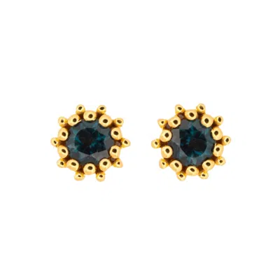 Dainty London Women's Gold London Blue Topaz Cleodora Studs