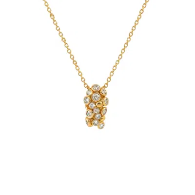 Dainty London Women's Gold Lyra Necklace With Barnacles & White Topaz