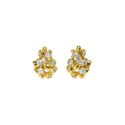 Dainty London Women's Gold Lyra Stud Earrings