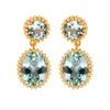 Dainty London Women's Gold Sky Blue Topaz Aurelia Earrings In Blue
