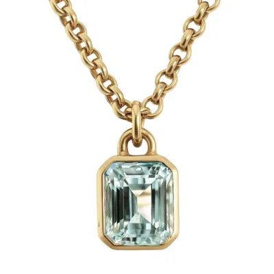 Dainty London Women's Green / Blue / Gold Statement Solid Gold Maxi Beryl Necklace - Seraphina