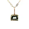 Dainty London Women's Large Gold Green Quartz Necklace - Giselle In Gold
