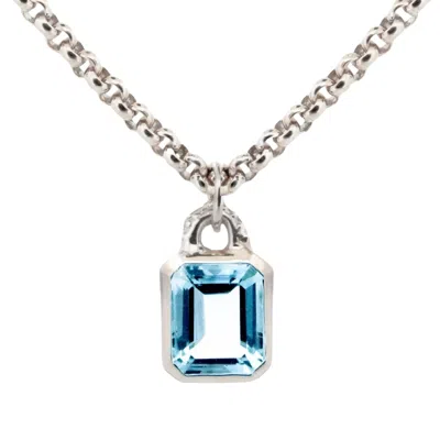 Dainty London Women's Maxi Silver Blue Topaz Necklace - Astrid