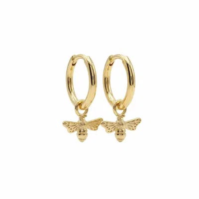 Dainty London Women's New Gold Bumble Bee Huggie Hoop Earrings