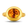 Dainty London Women's Orange Solid Gold Madeira Citrine Contemporary Ring - Celeste In Gold