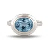 Dainty London Women's Oval-cut Sky Blue Topaz Gemstone Ring - Avery In Metallic
