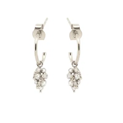 Dainty London Women's Silver Lyra Hoop Earrings